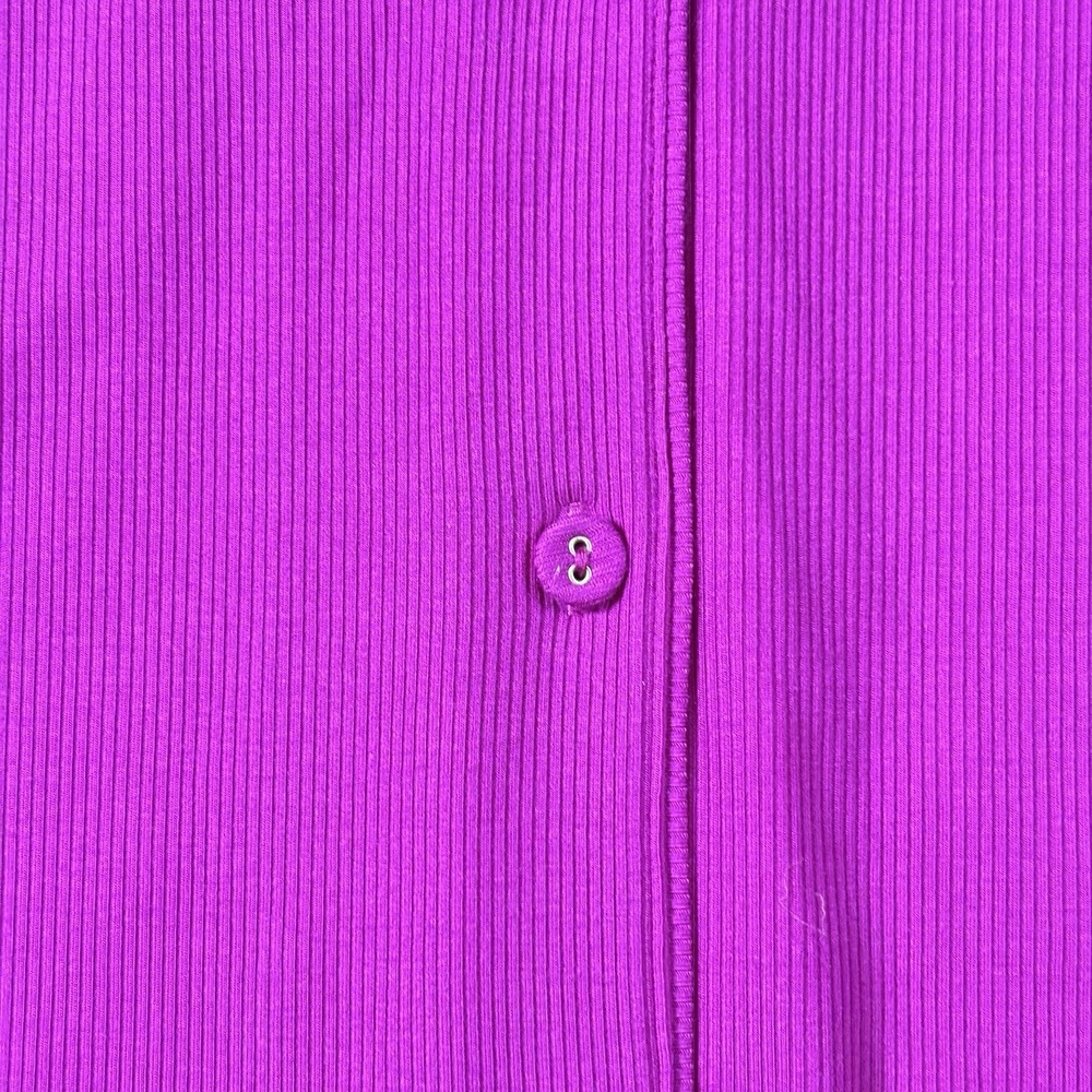 Skims Sleep Lounge Pajama Top Women's Medium Lollipop Ribbed Rib Soft Stretch - Picture 2 of 12